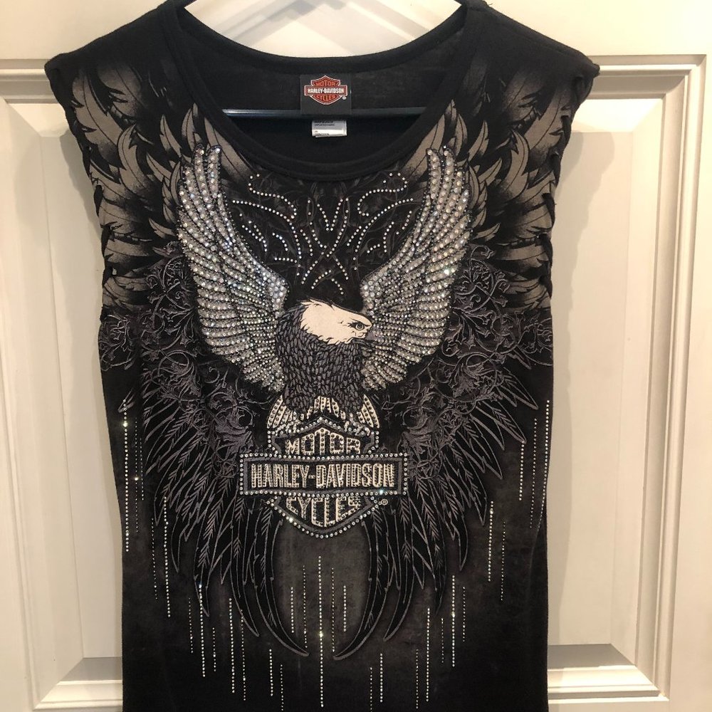 HARLEY DAVIDSON LADIES BLING SLEEVELESS TOP